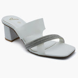Women's Heel Slipper - White, Women Slippers, Chase Value, Chase Value