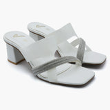 Women's Heel Slipper - White, Women Slippers, Chase Value, Chase Value