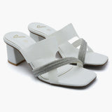 Women's Heel Slipper - White, Women Slippers, Chase Value, Chase Value