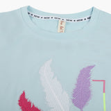 Girls Half Sleeves T-Shirt - Light Blue, Girls T-Shirts, Chase Value, Chase Value