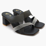 Women's Heel Slipper - Black, Women Slippers, Chase Value, Chase Value