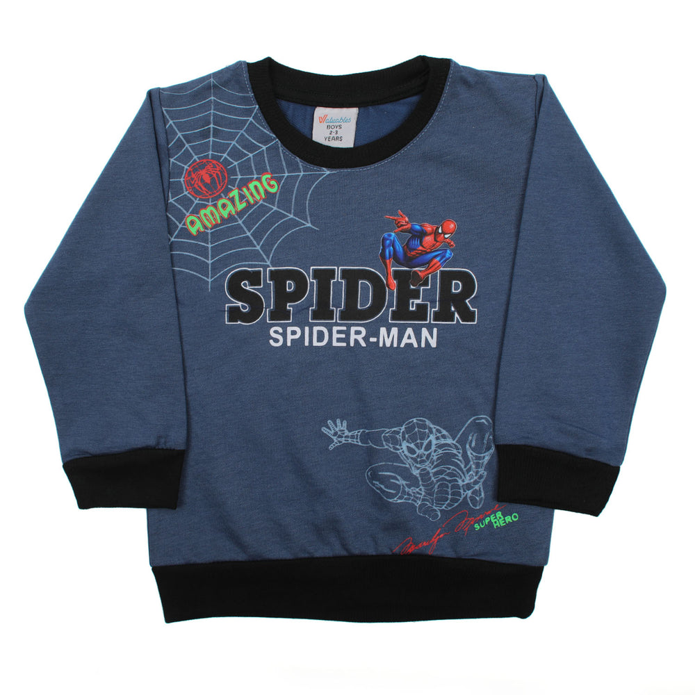 Boys Full Sleeves SweatShirt - Steel Blue, Boys Hoodies & Sweat Shirts, Chase Value, Chase Value