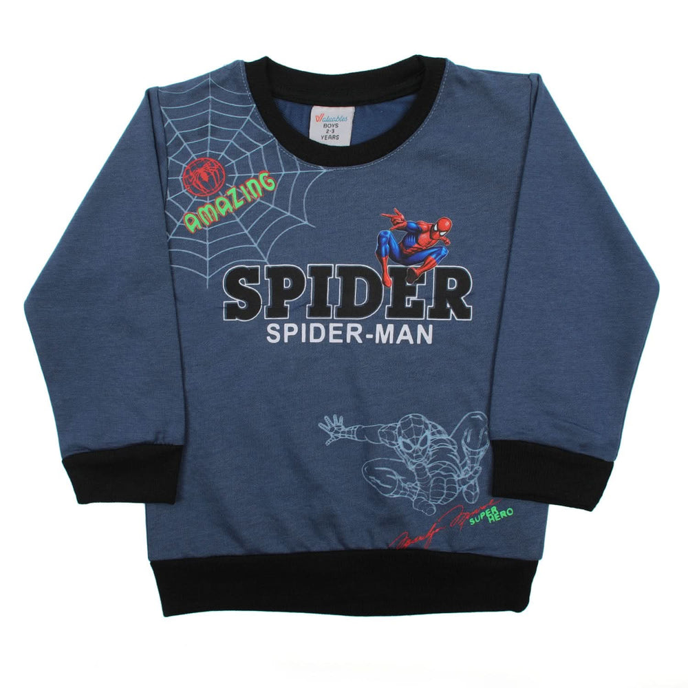 Boys Full Sleeves SweatShirt - Steel Blue, Boys Hoodies & Sweat Shirts, Chase Value, Chase Value