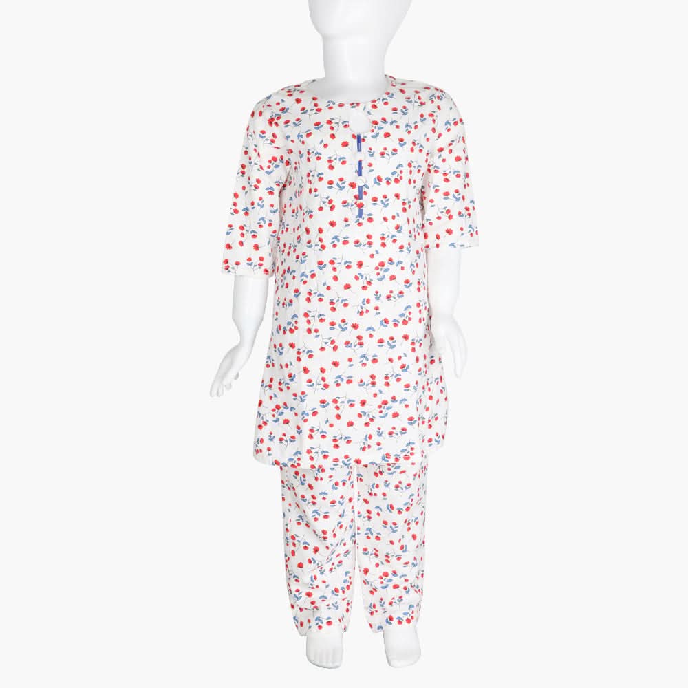 Girls Printed Shalwarsuit - White, Girls Shalwar Kameez, Chase Value, Chase Value