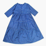 Girls Printed Frock Half Sleeves - Navy Blue, Girls Frocks, Chase Value, Chase Value