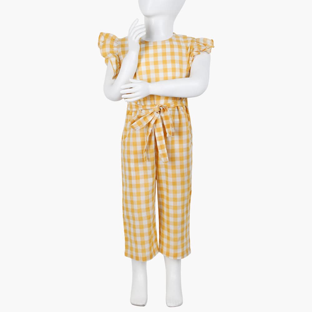 Girls Printed Jump Suit - Yellow, Girls Suits, Chase Value, Chase Value