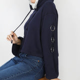 Women's Full Sleeves Hoodie Jacket - Navy Blue, Women Sweatshirts & Hoodies, Chase Value, Chase Value