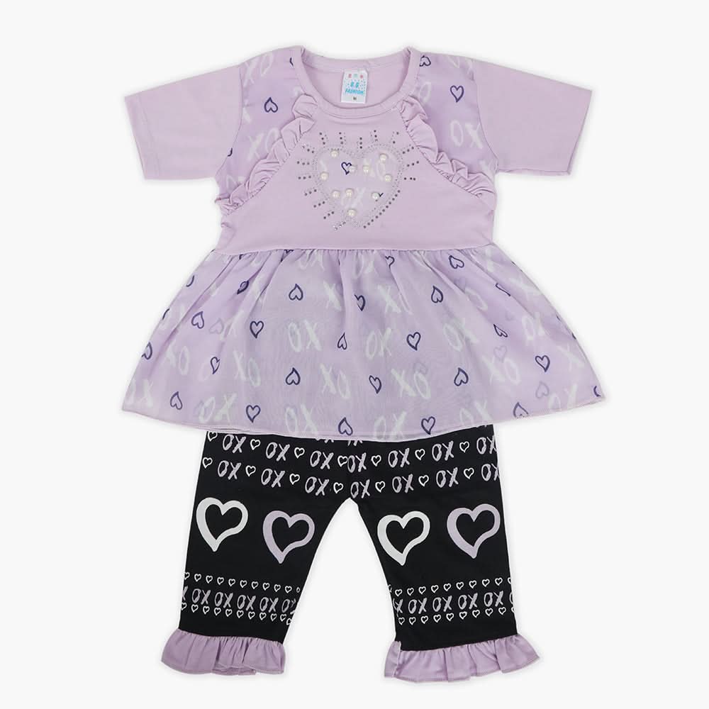 Girls Half Sleeves Suit - Light Purple, Girls Suits, Chase Value, Chase Value