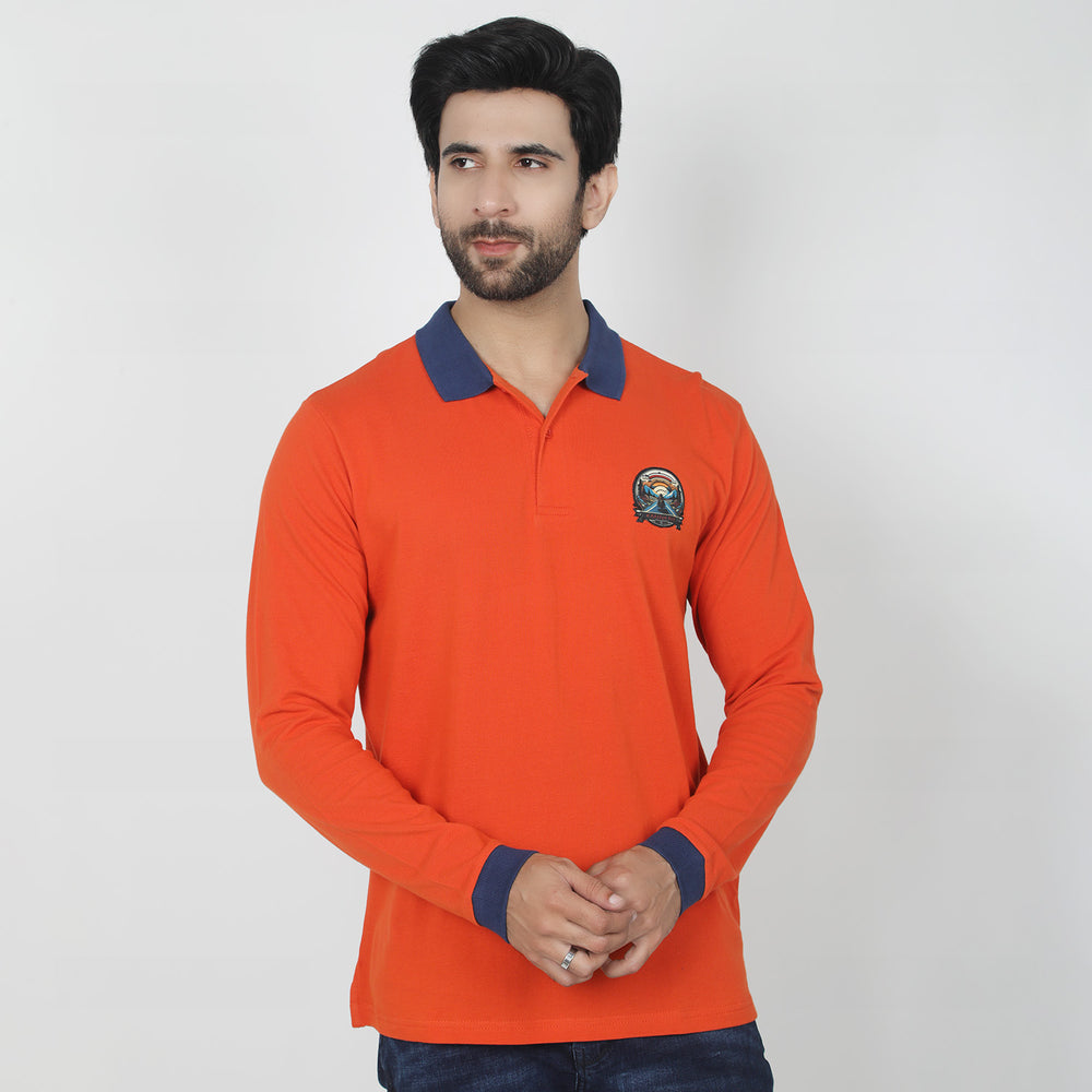 Eminent Men's Full Sleeves Polo T-Shirt - Maroon, Men's T-Shirts & Polos, Eminent, Chase Value