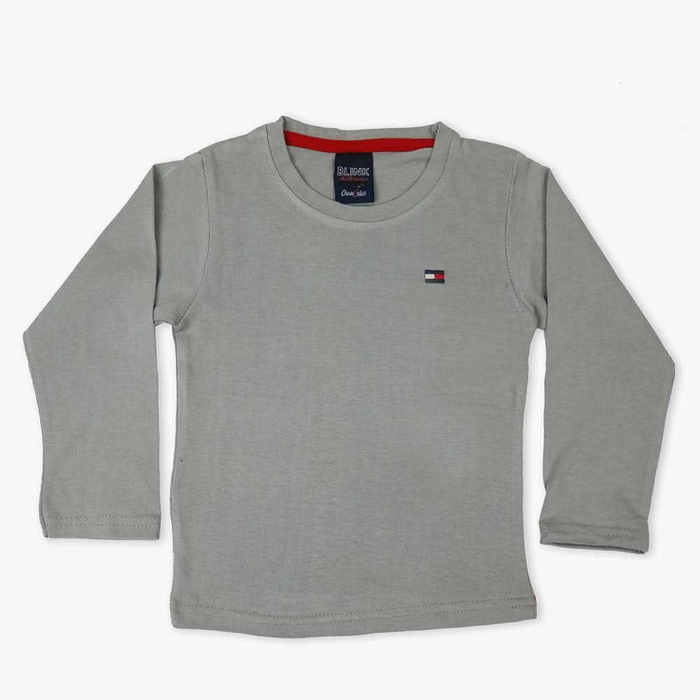Boys Full Sleeves T-Shirt - Light Grey, Boys T-Shirts, Chase Value, Chase Value