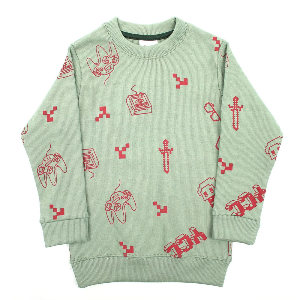 Boys Full Sleeves SweatShirt - Sea Green, Boys Hoodies & Sweat Shirts, Chase Value, Chase Value