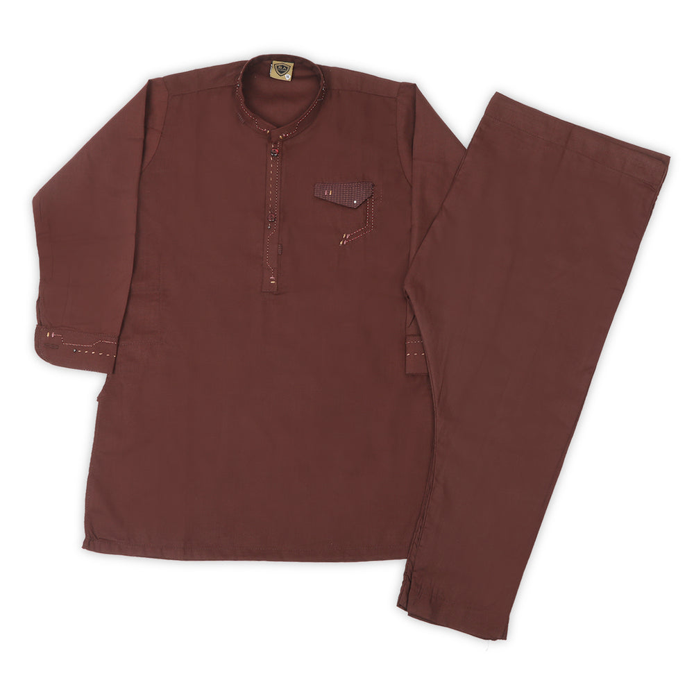 Boys Fancy Shalwar suit - Dark Brown, Boys Shalwar Kameez, Chase Value, Chase Value