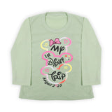 Girls Full Sleeves T-Shirt - Light Green, Girls T-Shirts, Chase Value, Chase Value