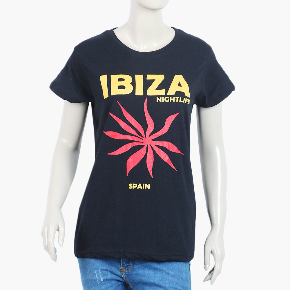 Women's Half Sleeves T-Shirt - Black, Women T-Shirts & Tops, Chase Value, Chase Value