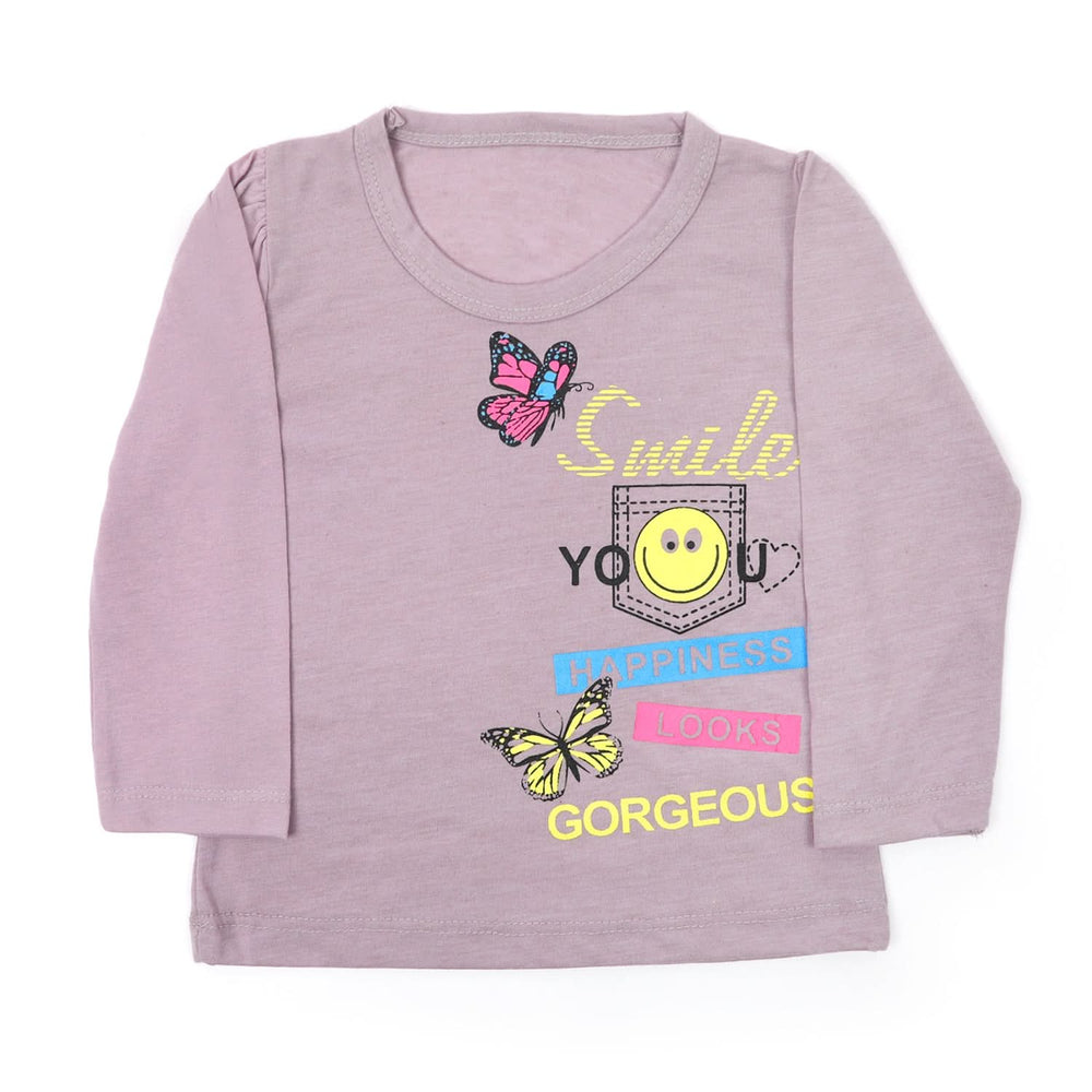 Girls Full Sleeves T-Shirt - Purple, Girls T-Shirts, Chase Value, Chase Value