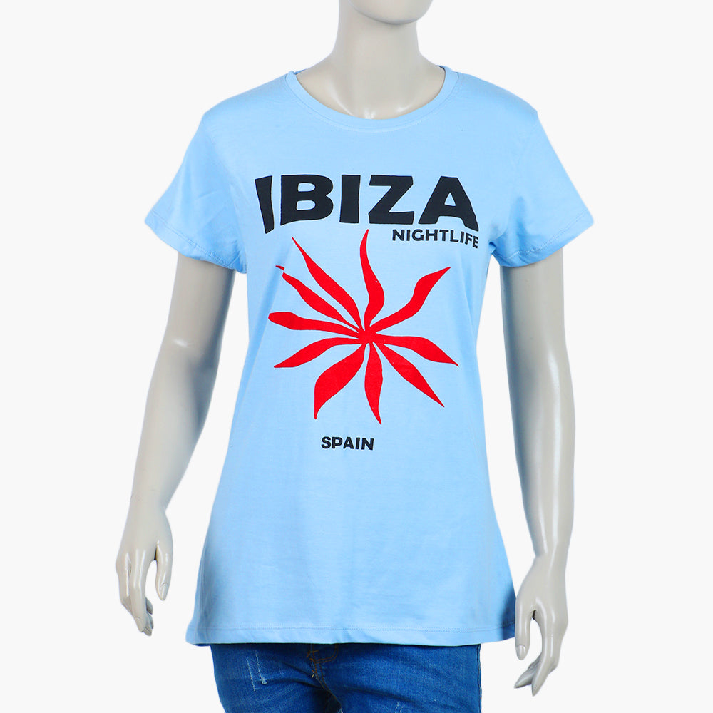 Women's Half Sleeves T-Shirt - Blue, Women T-Shirts & Tops, Chase Value, Chase Value