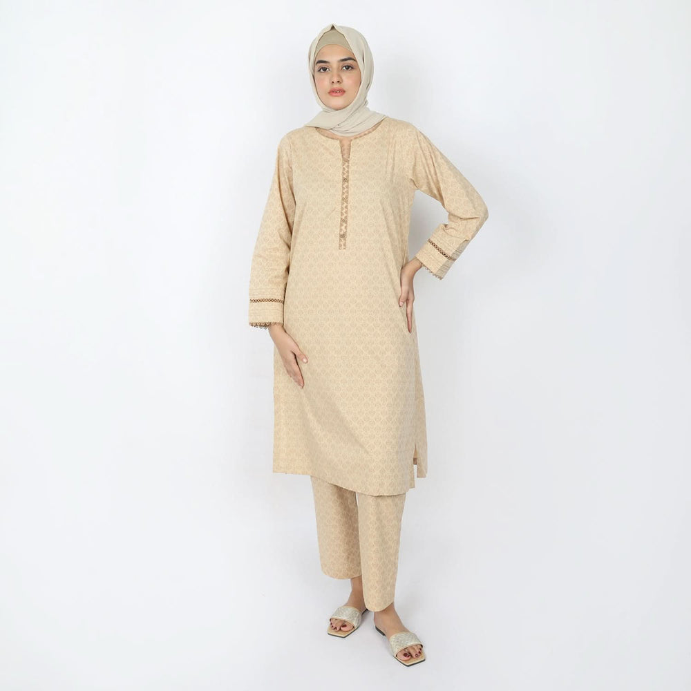Eminent Women's Stitched 02pcs Suit - Beige, Women Shalwar Suits, Eminent, Chase Value