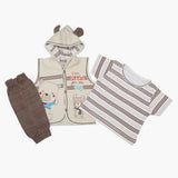 Newborn Boys Hoodie T-Shirt - Fawn Brown, Newborn Boys Shirts & T-Shirts, Chase Value, Chase Value