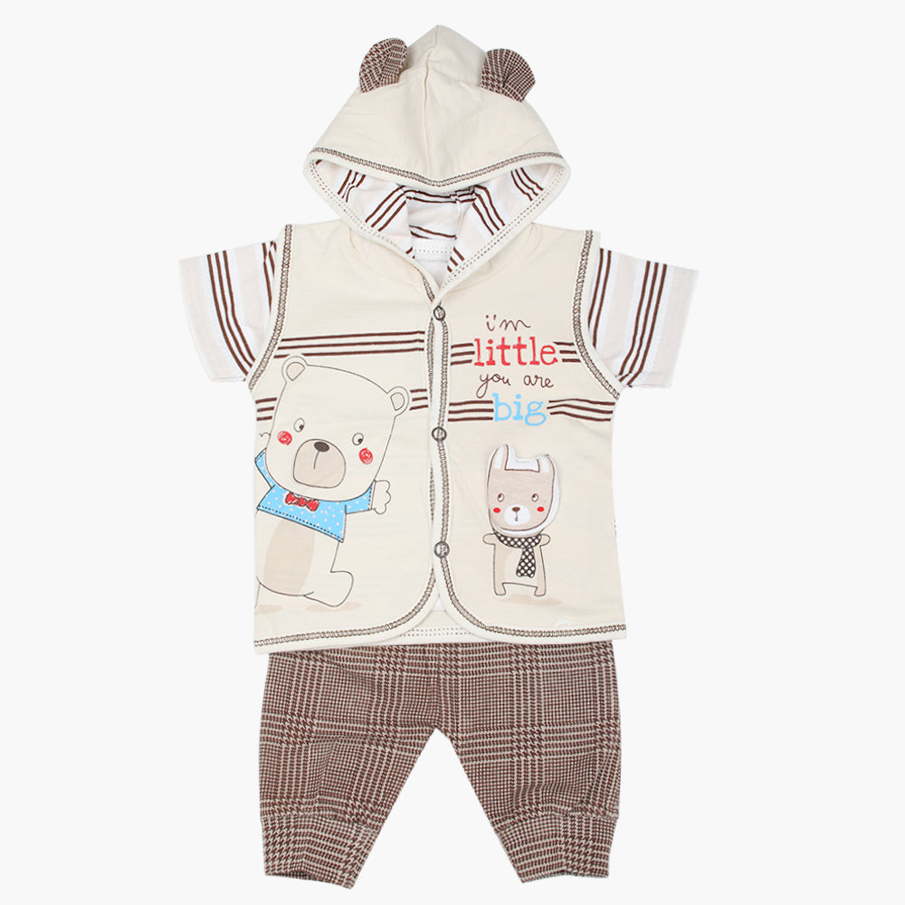 Newborn Boys Hoodie T-Shirt - Fawn Brown, Newborn Boys Shirts & T-Shirts, Chase Value, Chase Value