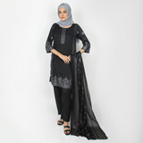 Women's Printed 3pcs Suit - Black, Women Shalwar Suits, Chase Value, Chase Value