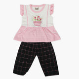 Newborn Girls Half Sleeves Suit - Pink, Newborn Girls Sets & Suits, Chase Value, Chase Value