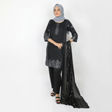 Women's Printed 3pcs Suit - Black, Women Shalwar Suits, Chase Value, Chase Value