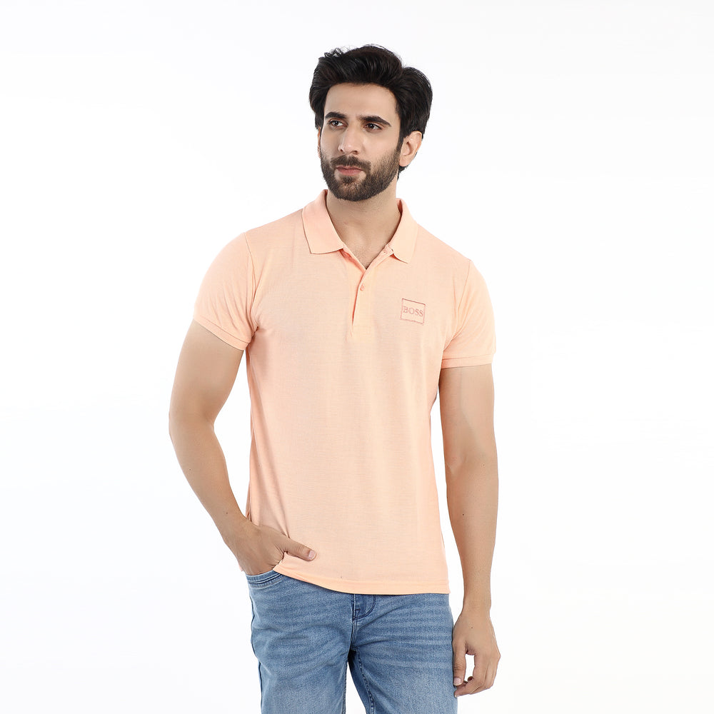 Valuable Men's Half Sleeves Polo T-Shirt - Peach, Men's T-Shirts & Polos, Chase Value, Chase Value