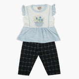 Newborn Girls Half Sleeves Suit - Light Blue, Newborn Girls Sets & Suits, Chase Value, Chase Value