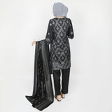 Women's Printed 3pcs Suit - Black, Women Shalwar Suits, Chase Value, Chase Value