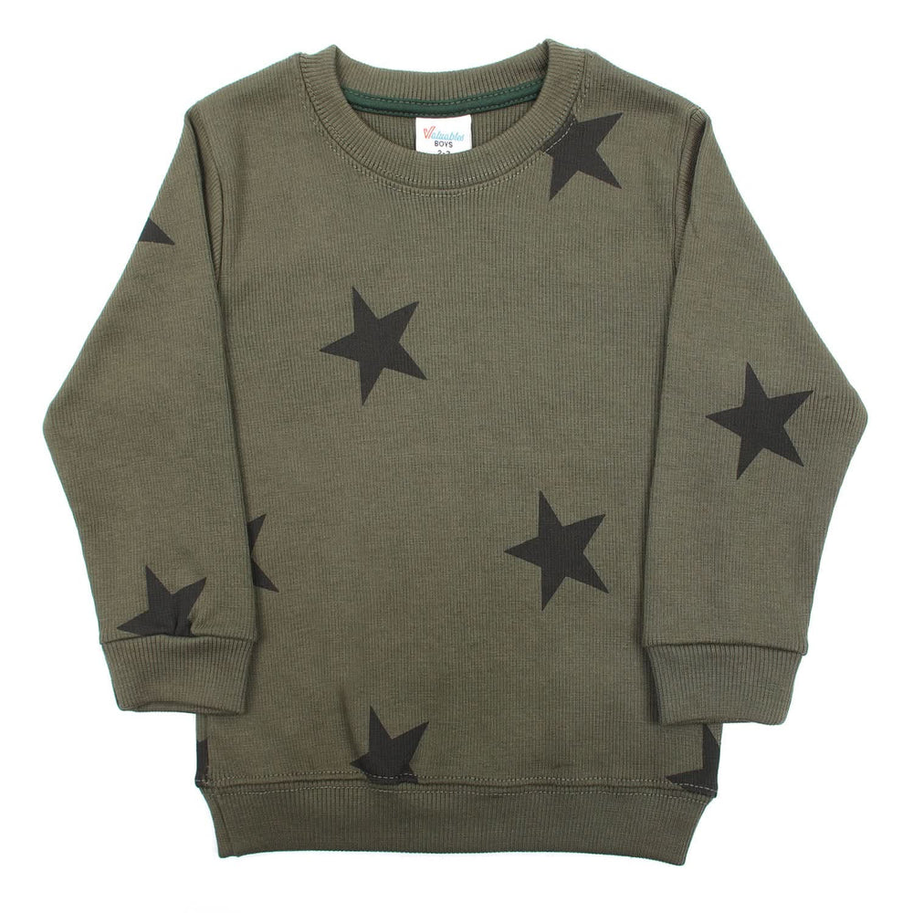 Boys Full Sleeves Sweat Shirt - Olive, Boys Hoodies & Sweat Shirts, Chase Value, Chase Value