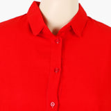 Women's Western Long Top With Open Front - Red, Women T-Shirts & Tops, Chase Value, Chase Value