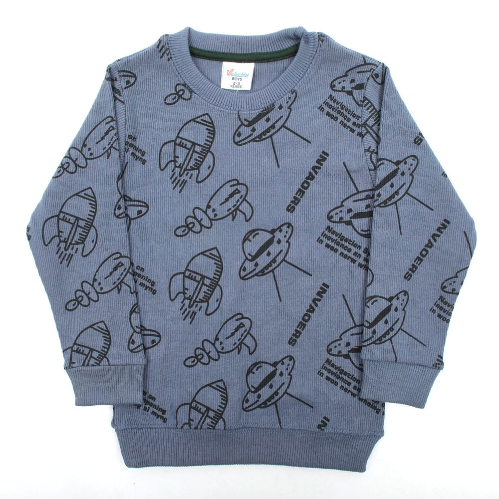 Boys Full Sleeves Sweat Shirt - Steel Blue, Boys Hoodies & Sweat Shirts, Chase Value, Chase Value