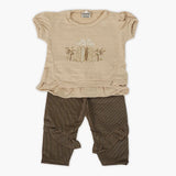 Newborn Girls Half Sleeves Suit - Beige, Newborn Girls Sets & Suits, Chase Value, Chase Value