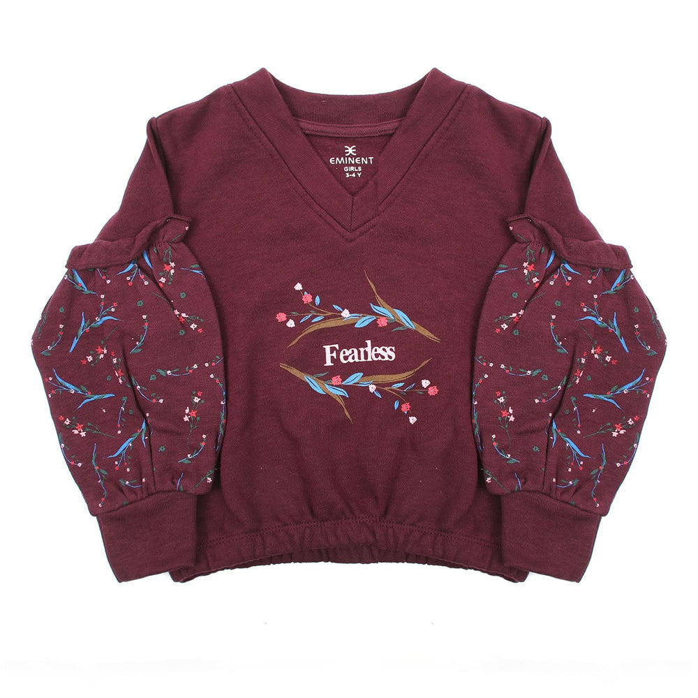Eminent Girls Full Sleeves T-Shirt - Maroon, Girls T-Shirts, Eminent, Chase Value