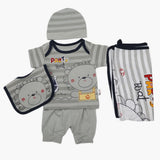 Newborn Boys Gift Set 05 Pcs - Grey, Newborn Gift Set, Chase Value, Chase Value