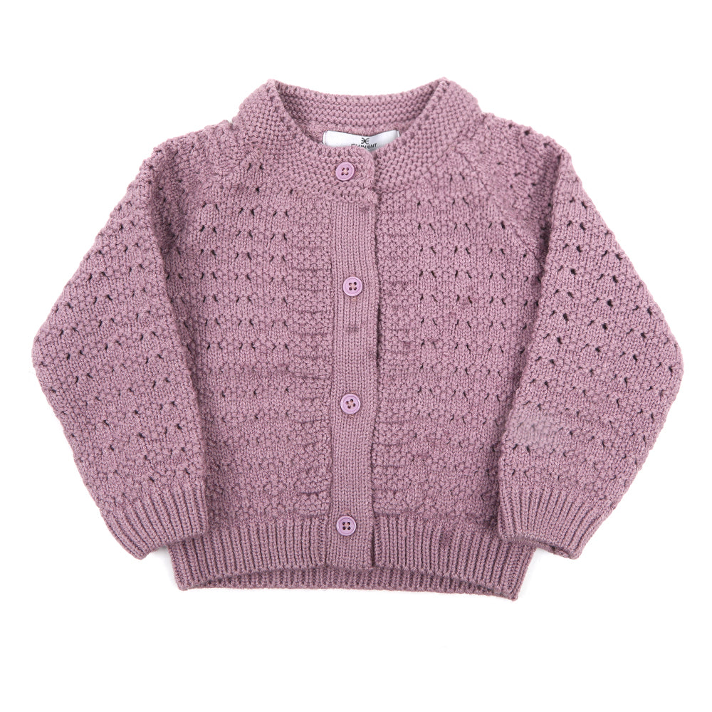 Newborn Girls Full Sleeves Sweater - Lavender, Newborn Girls Winterwear, Chase Value, Chase Value