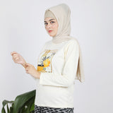Women's Full Sleeves Printed T-Shirt - Cream, Women T-Shirts & Tops, Chase Value, Chase Value