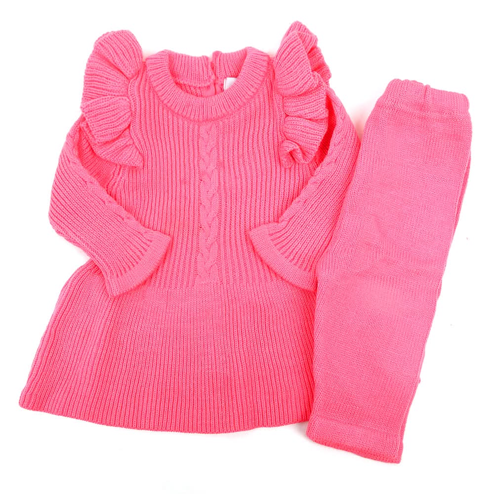Newborn Girls Sweater Suit - Dark Pink, Newborn Girls Sets & Suits, Chase Value, Chase Value