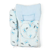 Baby Carry Nest Fancy 4pcs Set - Sky Blue, Kids Gift Set, Chase Value, Chase Value