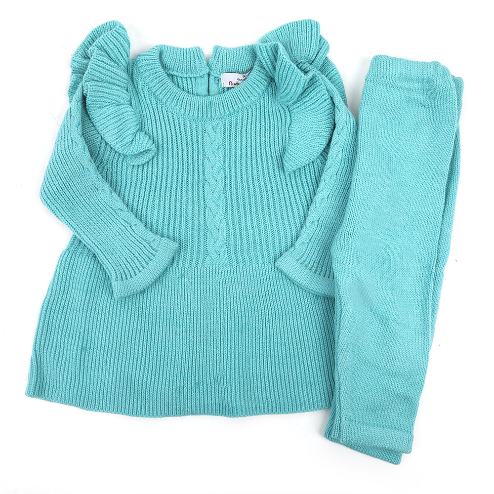 Newborn Girls Sweater Suit - Ice Blue, Newborn Girls Sets & Suits, Chase Value, Chase Value