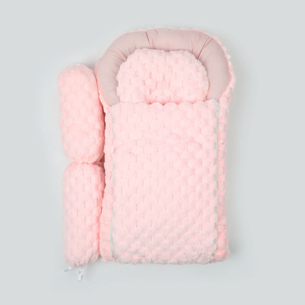 Baby Carry Nest Fancy 7pcs Set - Pink, Newborn Gift Set, Chase Value, Chase Value