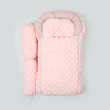 Baby Carry Nest Fancy 7pcs Set - Pink, Newborn Gift Set, Chase Value, Chase Value