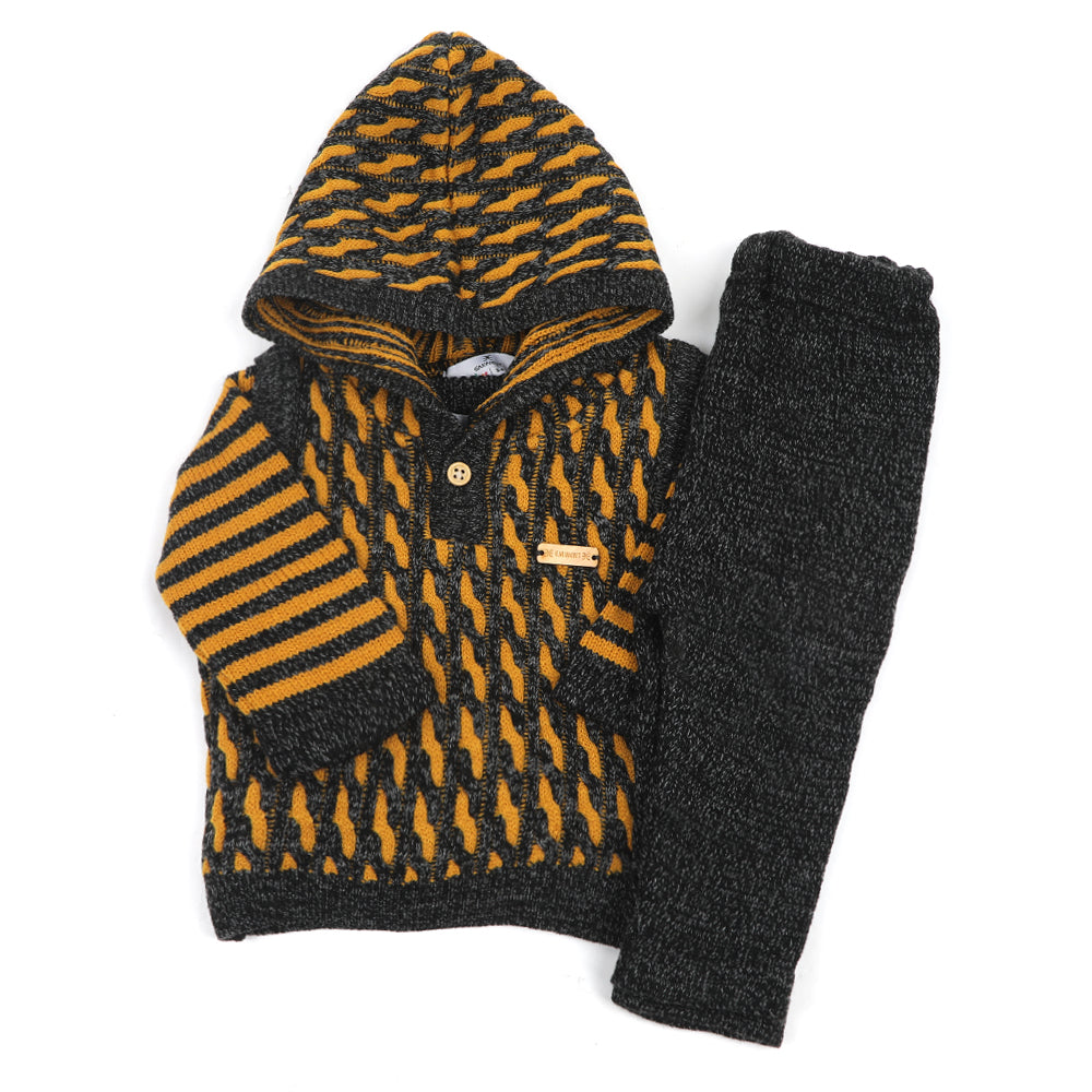 Newborn Boys Sweater Suit - Gray & Mustard, Newborn Boys Sets & Suits, Chase Value, Chase Value