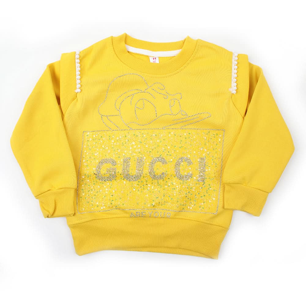 Girls Full Sleeves Sweatshirt - Yellow, Girls Hoodies & Sweat Shirts, Chase Value, Chase Value