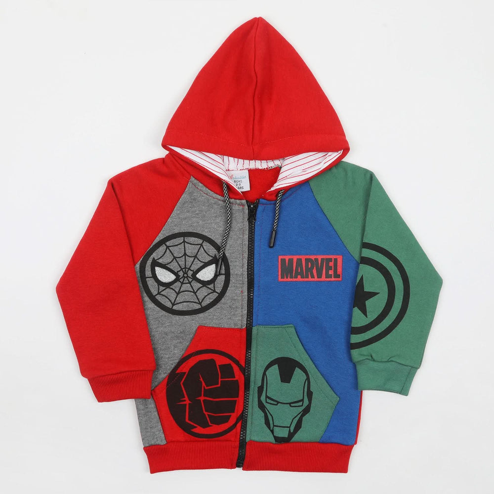 Boys Full Sleeves Zipper Hoodie - Red, Boys Hoodies & Sweat Shirts, Chase Value, Chase Value