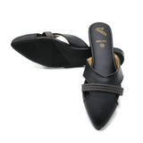Valuable Women's Backless Pump - Black, Women Backless Pumps, Chase Value, Chase Value