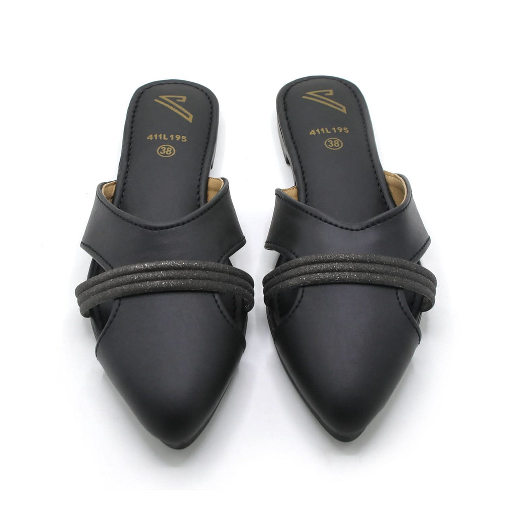 Valuable Women's Backless Pump - Black, Women Backless Pumps, Chase Value, Chase Value