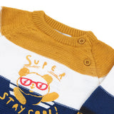 Newborn Boys Full Sleeves Rompers - Mustard & Black, Newborn Boys Rompers, Chase Value, Chase Value