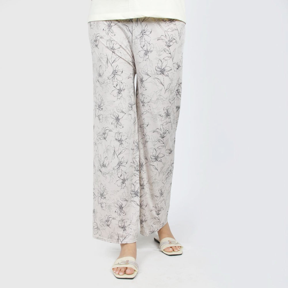 Women's Printed Trouser - Off White, Women Pants & Tights, Chase Value, Chase Value