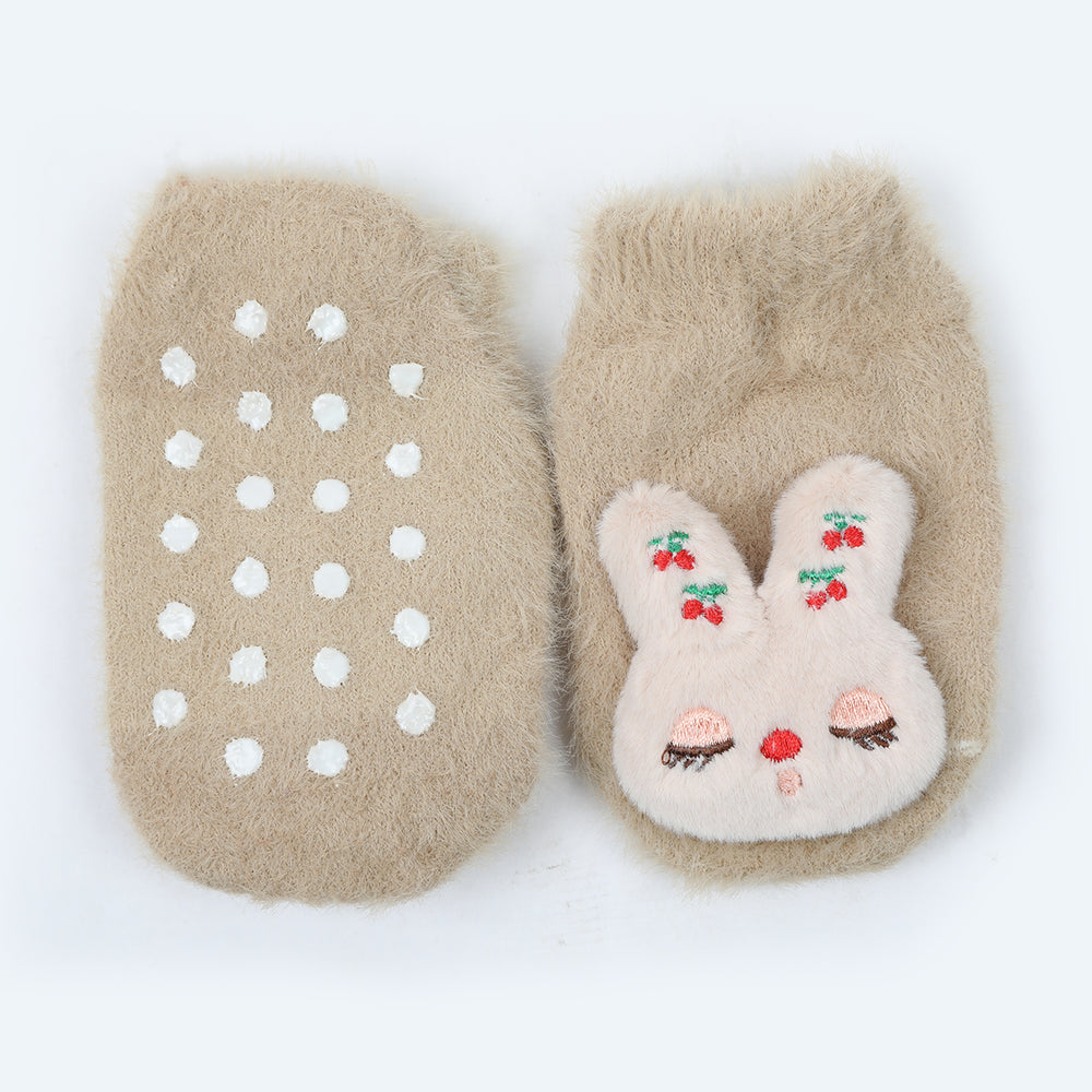Newborn Fur Silicon Socks - Brown, Newborn Caps, Shoes & Socks, Chase Value, Chase Value